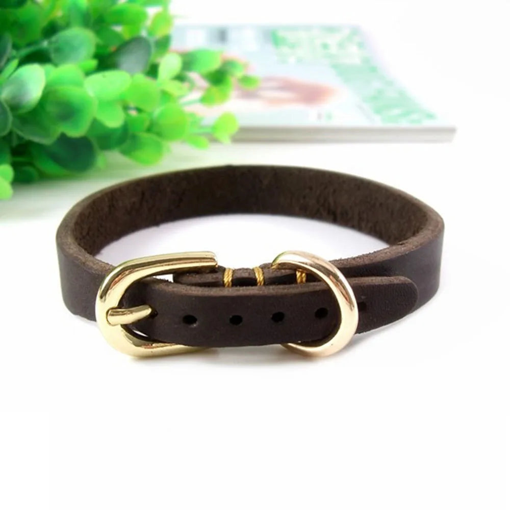 static/picture/Medium-and-Small-Dog-Collar-Genuine-Leather-Dog-Collar-Adjustable-Soft-Brown-Real-Leather-Puppy-Collar1.jpg