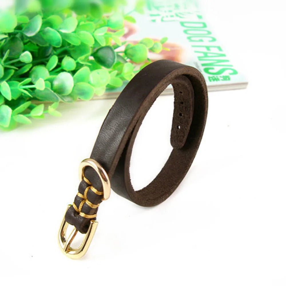 static/picture/Medium-and-Small-Dog-Collar-Genuine-Leather-Dog-Collar-Adjustable-Soft-Brown-Real-Leather-Puppy-Collar2.jpg